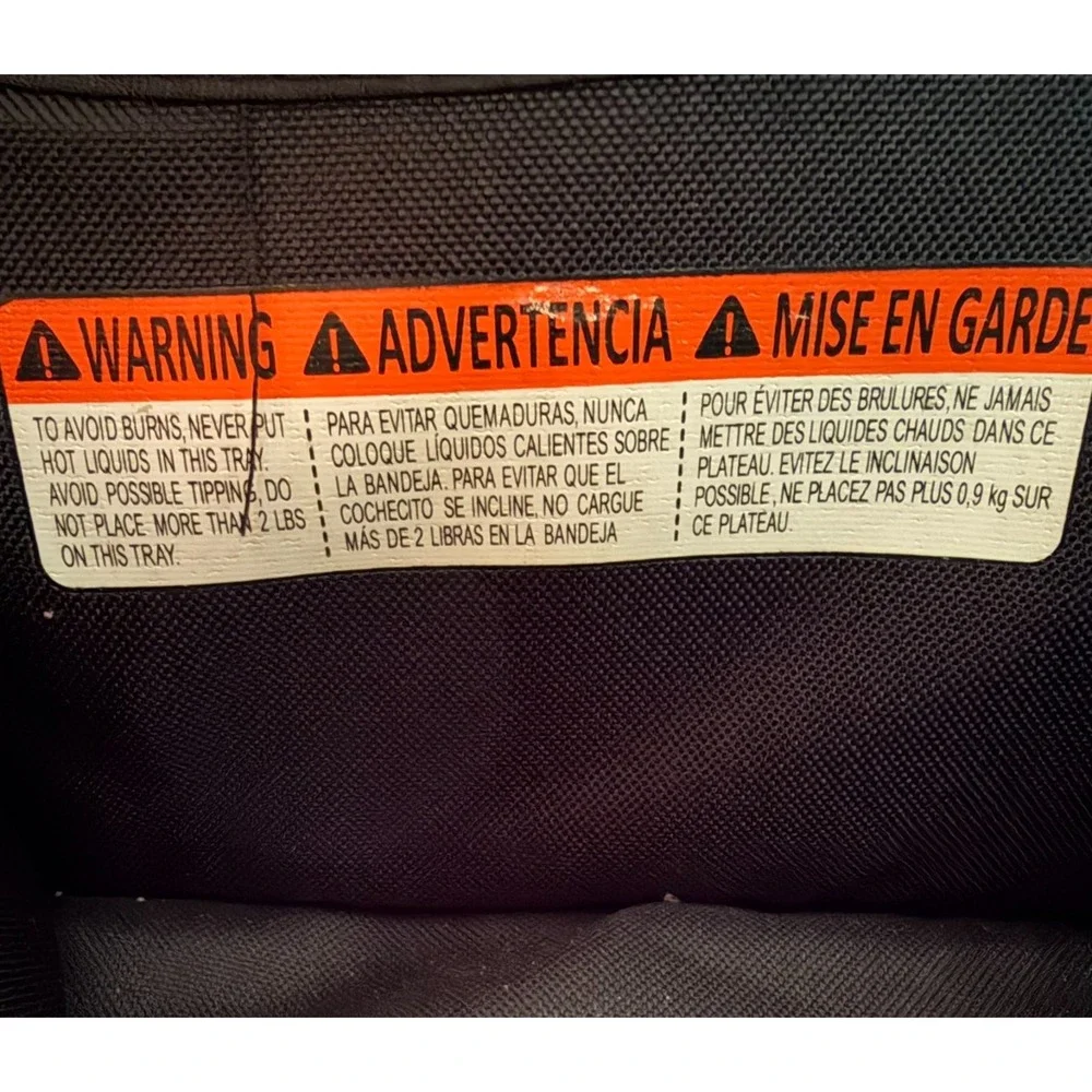 Baby Trend Black Stroller Parent Organizer Caddy Console Cup Holder Storage Bag